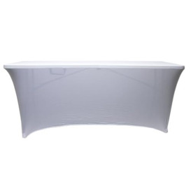 Werkapro Rectangular Folding Elastic Protective Cover for Outdoor Garden Table – Anti-UV – White, 180 cm x 74 cm x 74 cm