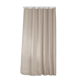 Douceur d'intérieur Quartz Shower Curtain with Hooks 100% Polyester Taupe 180cm x 200cm