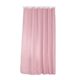 Douceur d'intérieur Quartz Shower Curtain with Hooks 100% Polyester Powder Pink 180cm x 200cm