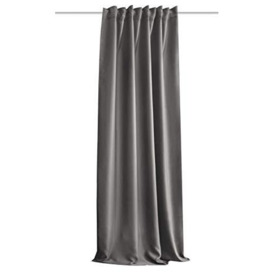 HOMEbasics Acustico Acoustic Curtain Plain Noise, Heat, Cold and Draught Protection + Darkening Grey 225 x 135 cm