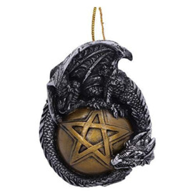 Nemesis Now Caspar Festive Hanging Dragon Ornament, Gold, 8.89cm, Resin