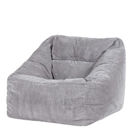 icon Morgan Cord Bean Bag Chair, Grey, Giant Bean Bag Armchair, Large Bean Bags for Adult with Filling Included, Living Room Furniture Bean Bag Chairs