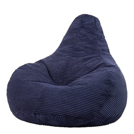 icon Dalton Cord Recliner Bean Bag Chair, Navy Blue, Large Lounge Chair Gaming Bean Bags for Adult with Filling Included, Jumbo Cord Adults Beanbag, Boho Decor Living Room Furniture