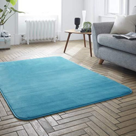 GC GAVENO CAVAILIA Velvet Rugs Living Room, Soft & Fluffy Carpet Mat, Washable Rug For Bedroom, Teal
