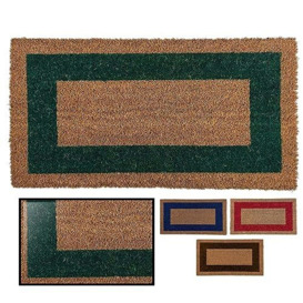 LucaHome – Natural Coconut Doormat, Colourful Valance with Non-Slip Base, Smooth Coconut Doormat, Ideal for Indoor and Outdoor (Green, 80 x 140 cm)