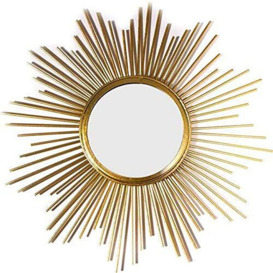 Home Styling Collection Round Mirror Gold Frame 31 cm Sunburst Metal Frame