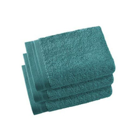 De Witte Lietaer Contessa Luxe Set of 3 Guest Towels, Cotton, Petrol Green 40 x 60 cm