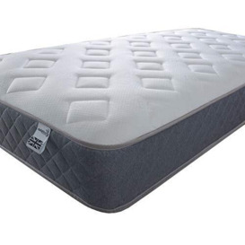 Starlight Beds Essentials Jump n Tac Small Single Memory Foam Mattress with Springs. 7.5 Inch Hybrid 2ft6 Budget Mattress. Soft Mattress, Grey Border (75 x 190 x 19 cm)