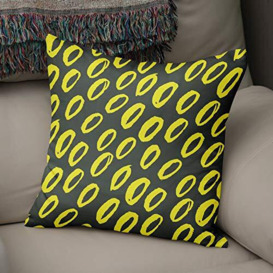 Bonamaison Decorative Cushion Cover Neon Yellow & Fume, Throw Pillow Covers, Home Decorative Pillowcases for Livingroom, Sofa, Bedroom, Size: 43X43 Cm - Designed and Manufactured in Turkey