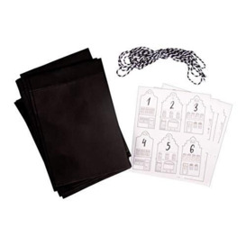 Rayher 46559000 Advent Calendar, Paper Bags + Cord + Sticker, PVC Box 1 Set, White, Normal