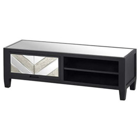 Hill 1975 Soho Black Collection Media Unit, MIRRORED GLASS,PINE, One Size