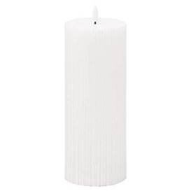 Hill 1975 Luxe Collection Natural Glow 3.5x9 Texture Ribbed LED Candle, Plastic,Wax, Mixed, 9 x 9 x 23 cm