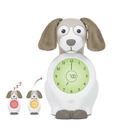 ZAZU Davy The Dog Clock - Sleep Trainer Clock & Nightlight for Kids - Light Up Alarm Clock - Helps teach your child when to wake up with visual indicators - Adjustable Brightness - Auto off