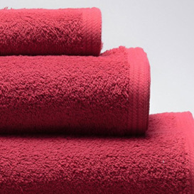 Sancarlos - Set of 2 Ocean Duo Bath Towels, Dark Grey and Garnet Red, 100% Cotton, 550 g/m²