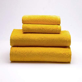 Sancarlos - Set of 4 Ocean Towels, 2 Washbasin and 2 Shower Towels, Mustard, 100% Cotton, 550 g/m2