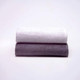 Sancarlos - Set of 2 Ocean Duo Bath Towels, Light Grey and Dark Grey, 100% Cotton, 550 g/m2