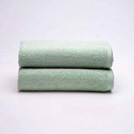 Sancarlos - Set of 2 Ocean Wash Basin Towels, Powder Green, 100% Cotton, 550 g/m2