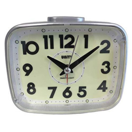 Unity Super Luminous Dial Alarm Clock-49024, Silver, 12.5 x 10 x 7 cm