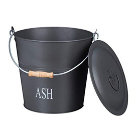 Relaxdays Ash Bucket with Lid, Grey, 30x34x35 cm