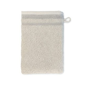 Möve Wellbeing Pearl structure with tucks Wash Glove 20 x 15 cm, Towel - Made in Germany, 85% Cotton 15% Linen, Nature