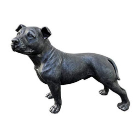 Sassy Home Charcoal Grey Standing Stafforshire Bull Terrier Dog Outdoor Garden Ornament