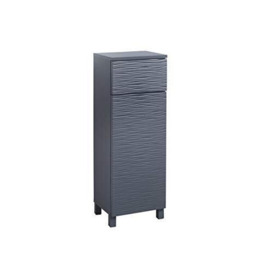 House and Homestyle Jessie Ripple Floor Cabinet, Bathroom Floor Cabinet with Textured Foil Finish, Assembly Kit-Boxed, MDF, Grey, One Size H 86cm x W 48cm x D 30cm