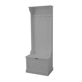 House and Homestyle Ashby Tall Hallway Unit with Storage Compartment and 4 Double Coat Hooks, MDF/PB, one Size