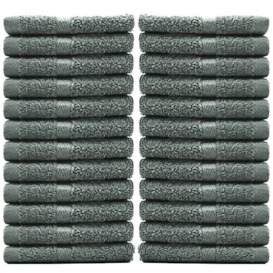 Penguin Home 100% Cotton Washcloths 24 Pack Set - Premium Quality Flannel Face Cloths - Highly Absorbent and Soft Feel Fingertip Towels - Washcloths 33 x 33 cm (13x13 in) - 400 GSM