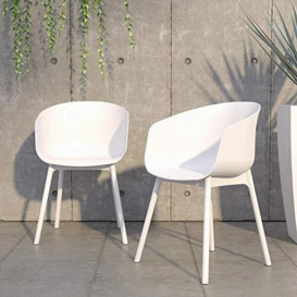Novogratz Poolside Collection, York XL Dining Chairs, Indoor/Outdoor, 2-Pack, White