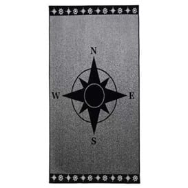 Gözze - Beach Towel with Compass Design, 100% Cotton, 90 x 180 cm - Silver