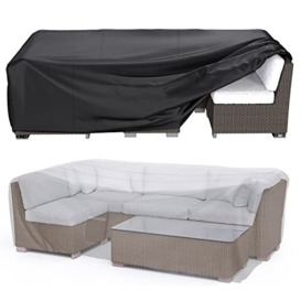 BROSYDA Garden Furniture Covers Waterproof 200x160x70cm with Air Vent, Heavy Duty 600D Rectangle Patio Outdoor Furniture Set Covers PU Coating, with Close Straps and Drawstring for Table Chair