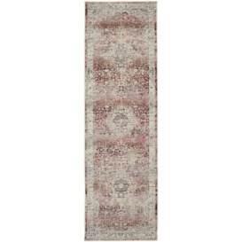 NOURISON Traditional Living Room Area Rug Red Ivory Easy Cleaning Carpet - 122cm x 61cm