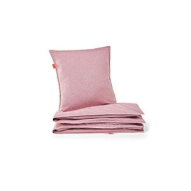 Bibu Duvet Pillow Cover, recycled 50% organic cotton, pink, Funda nórdica 90 x 120 cm/Funda almohada 45 x 45 cm