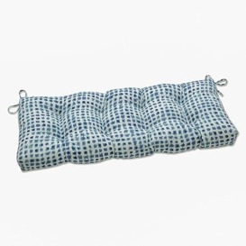 Pillow Perfect Outdoor Tufted Bench Swing Cushion, Blue, 44 X 18 X 5