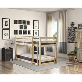 Strictly Beds and Bunks - Stockton Low Sleeper Bunk Bed including Sprung Mattress (15 cm), 3ft Single