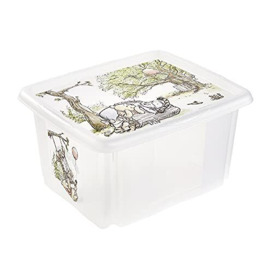 keeeper Winnie Storage Box with Lid, Rotatable and Stackable, For Kids, 24 l, Paulina, Transparent Nature