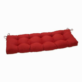 Pillow Perfect Indoor Splash Flame Outdoor Tufted Bench Swing Cushion, 60 X 18 X 5, Red