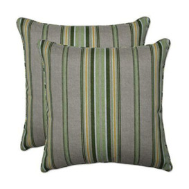 Pillow Perfect Outdoor - Indoor Terrace Sunrise 18.5 Inch Throw Pillow (Set of 2), 18.5 X 18.5 X 5, Green