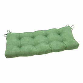 Pillow Perfect Outdoor Tufted Bench Swing Cushion, Green, 48 X 18 X 5