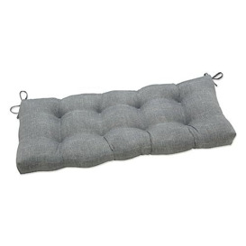 Pillow Perfect Outdoor Tufted Bench Swing Cushion, Grey, 48 X 18 X 5