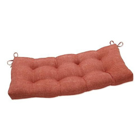 Pillow Perfect Outdoor Tufted Bench Swing Cushion, Orange, 44 X 18 X 5