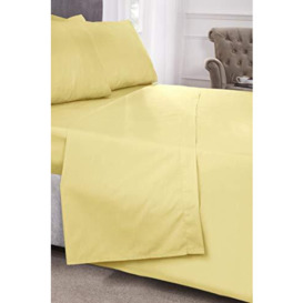 Emma Barclay 180 Thread Count Percale Fitted Valance Sheet in Lemon - Double Bed