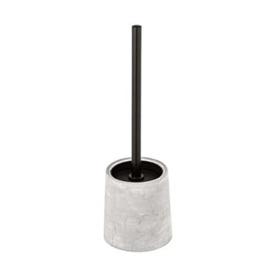 WENKO Villena Toilet Brush Holder, Concrete Rustproof stainless steel, Gray, 11,5 x 38 x 11,5 cm