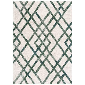 "Safavieh Moroccan Shaggy Rug for Living Room Dining Room Bedroom - Berber Shag Collection Short Pile Ivory 96"" X 120"""