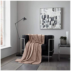 GC GAVENO CAVAILIA Flannel Sherpa Blanket, Easy Care Cosy & Warm Throw, Cuddly Throws For Sofas, Mink, 200X240 Cm