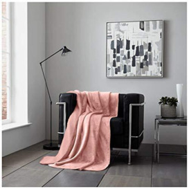 GC GAVENO CAVAILIA Flannel Fuffy Blanket, Soft & Cosy Thermal Sherpa Throw, Cuddle Warm Throws For Beds, Blush Pink, 150X200 Cm