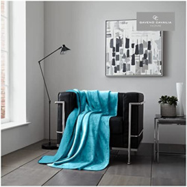 GC GAVENO CAVAILIA Flannel Fuffy Blanket, Soft & Cosy Thermal Sherpa Throw, Cuddle Warm Throws For Beds, Teal, 150X200 Cm
