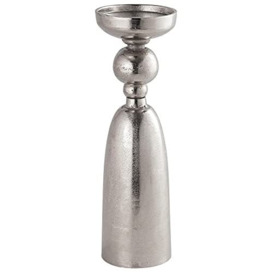 Hill Interiors Farrah Collection Silver Extra Large Pillar Candle Holder, Mixed, 37 x 12 x 1.45cm