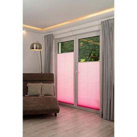 K-home Klemmfix Pleated Blind, Aluminium Polyester, Pink, 80 x 210 cm