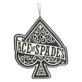 Nemesis Now Motorhead Ace of Spades Decorative Hanging Ornament, Resin, Black/White, Officially Licensed Motorhead Merchandise, Hoop and Loop, Cast in the Finest Resin, Expertly Hand-Painted
